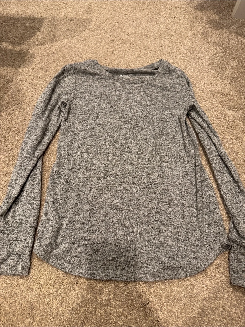 Justice Gray Marled Long Sleeve Top